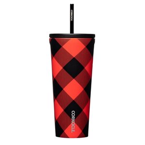 Cold Cup - 24oz Buffalo Plaid Red