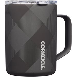 Mug 16oz Buffalo Plaid Grey