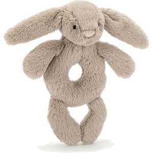 Timide Beige Lapin Hochet Anneau