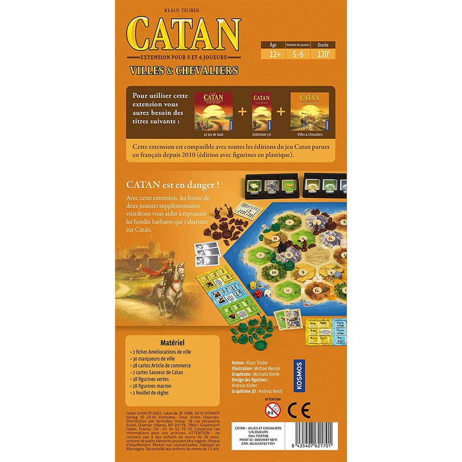 CATAN VILLES ET CHEVALIERS EXTENSION 56 JOUEURS