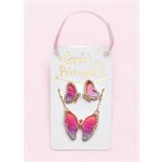 Ens. Collier Papillon Et Boucles D'oreilles