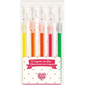 5 Crayons Cire Fluo