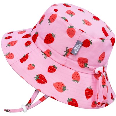 Children's Water Repellent Hat - Pink Strawberry (Medium Siz