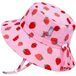 Children's Water Repellent Hat - Pink Strawberry (Medium Siz