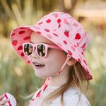 Children's Water Repellent Hat - Pink Strawberry (Medium Siz