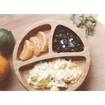 Bambou Suction Assiette Et Cuillere Noir