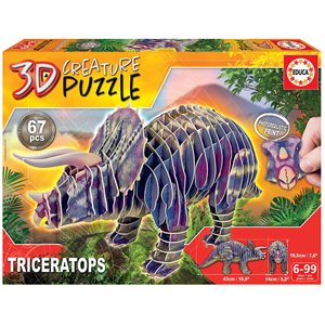 Puzzle 67 Pieces 3d Triceratops