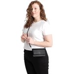 Sac tina portefeuille sur ganse cuir vegan noir