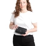 Sac tina portefeuille sur ganse cuir vegan noir