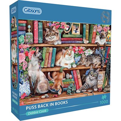 Puzzle 1000 Pieces, Puss Back Book Puzzle 1000 Pieces, Puss Back Book