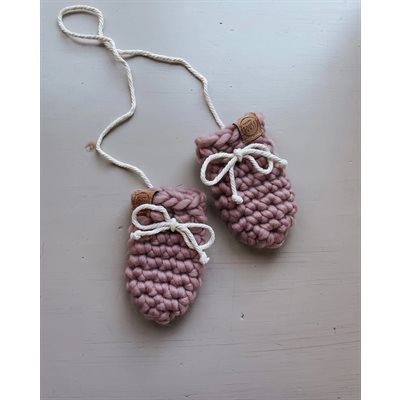 Mitaine De Laine Rose-Pivoine 0-6 Mois