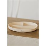 Assiette A Succion Divisee En Silicone - Blanc Creme