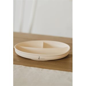 Silicone Divided Suction Plate - Cream White