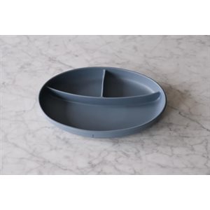 Assiette Silicone Divisee A Succion Bleu Majestueux