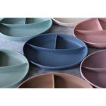 Assiette Silicone Divisee A Succion Bleu Majestueux