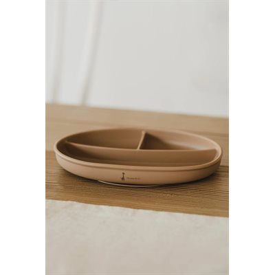 Assiette A Succion Divisee En Silicone - Caramel Assiette A Succion Divisee En Silicone - Caramel
