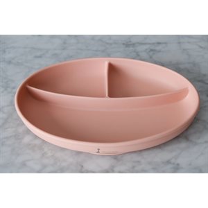 Assiette Silicone Divisee A Succion Vieux Rose
