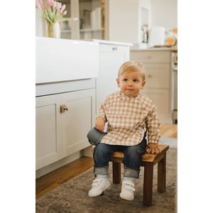 Bavette A Manches Longues 6-24m Vichy Caramel