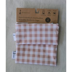 Duo Sacs Reutilisables, Collation Et Sandwich Vichy Caramel
