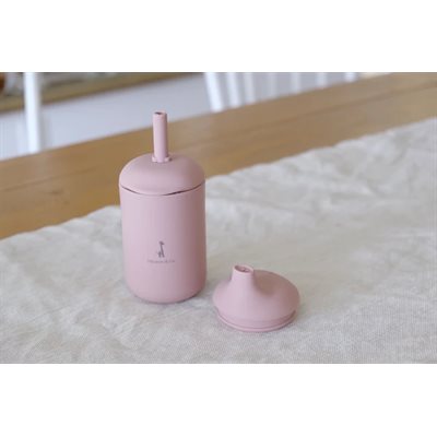 Gobelet Silicone Avec Paille Mauve
