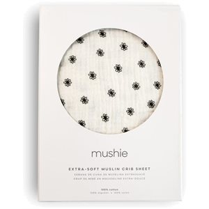 Extra Doux Mousseline Couverture Bassinette (Black Daisy)