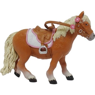 Shetland Pony With Saddle Green