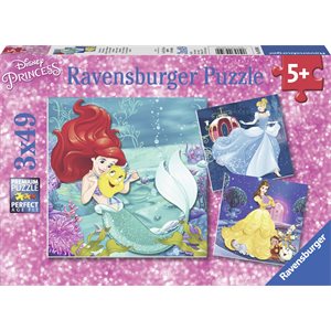 Puzzle Princesses Adventure 3x49 Pcs