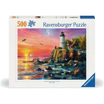 Lighthouse At Sunset 500 Pc Puzzle Lighthouse At Sunset 500 Pc Puzzle