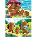 Puzzle Bear Family Vacations 2x24 Pcs