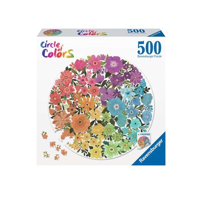 Flowers 500 Pc Round Puzzle Flowers 500 Pc Round Puzzle