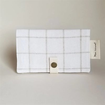 Carnet Motifs Lin Carreaux Beiges Carnet Motifs Lin Carreaux Beiges