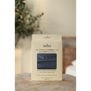 Taie D'oreiller En Satin Bleu Nuit