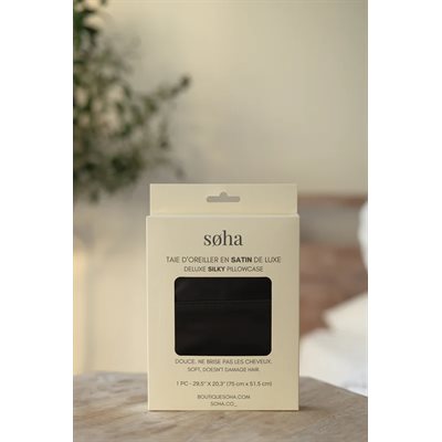 Taie D'oreiller En Satin Noir